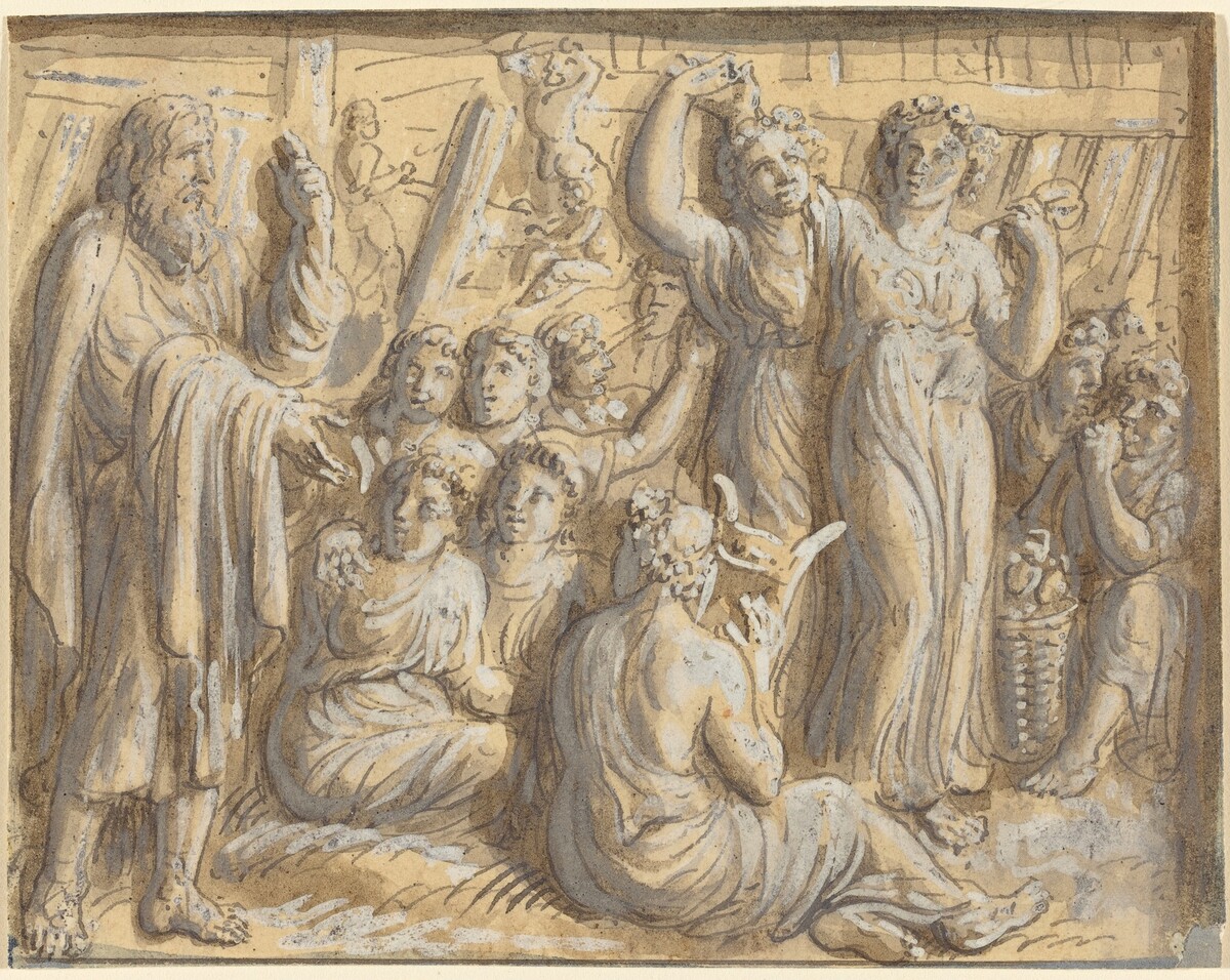 Noah's Warning about the Coming Flood Goes Unheeded by Luigi Ademollo