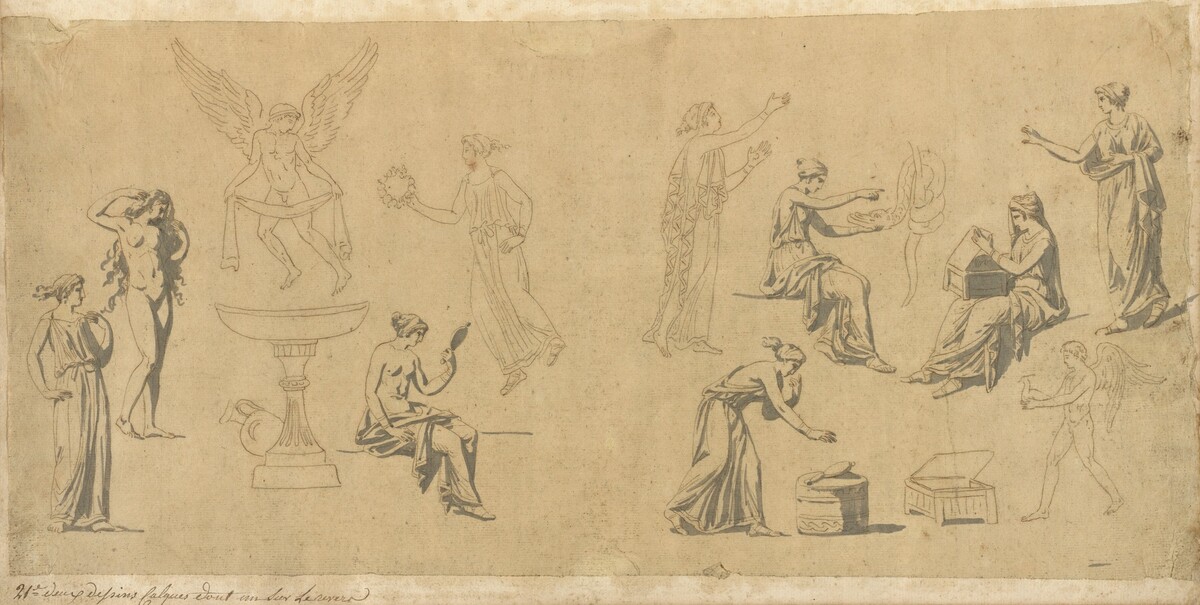 Studies of Classical Women, with Eros by Jacques-Louis David