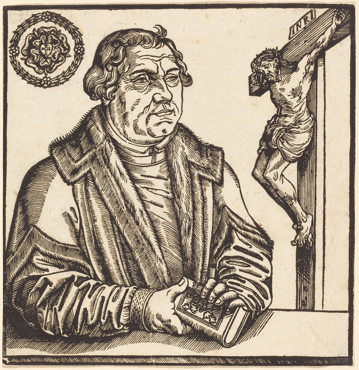 Martin Luther, Half-Length to the Left with a Book in his Hands by after Lucas Cranach the Younger