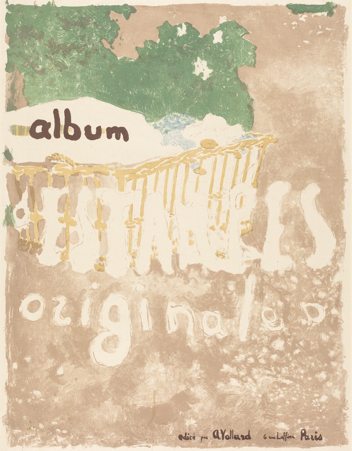A Baby in a Basket Outdoors (Couverture pour L'Album d'estampes originales) by Edouard Vuillard