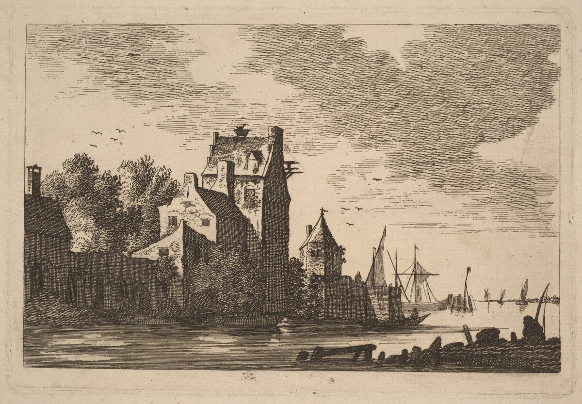 Houses on an Inlet by Attributed to Franz Edmund Weirotter