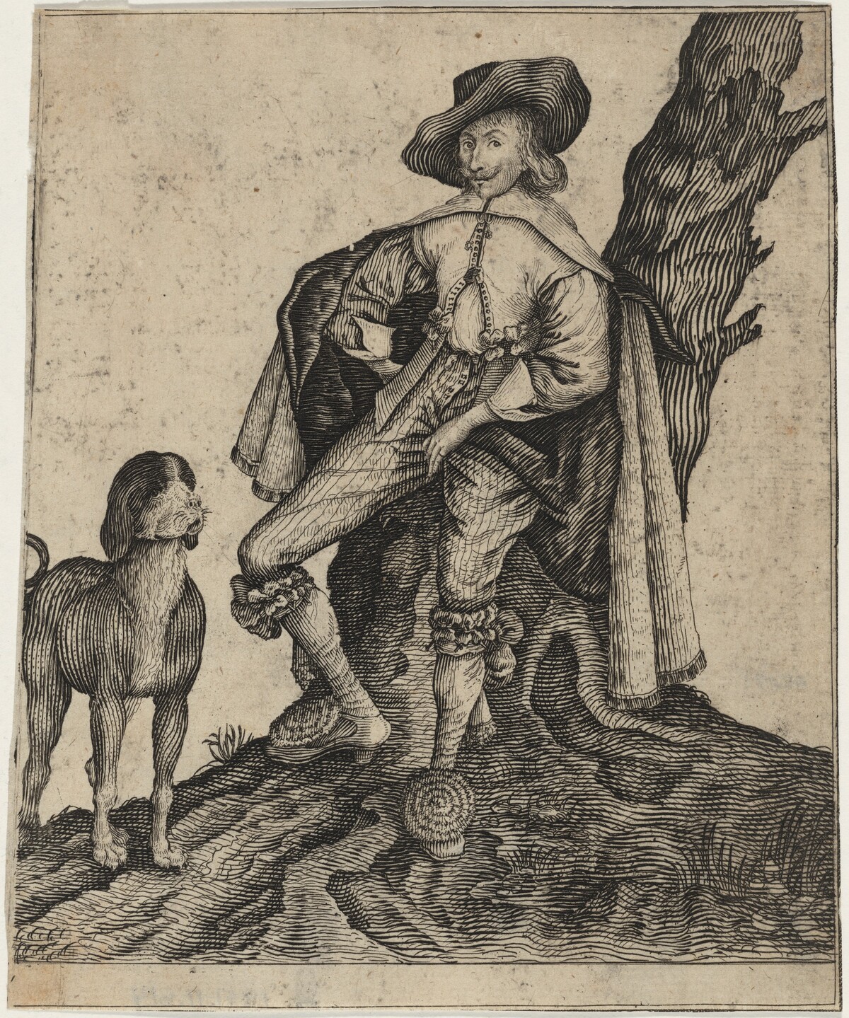 Man With a Dog by Unknown Artist