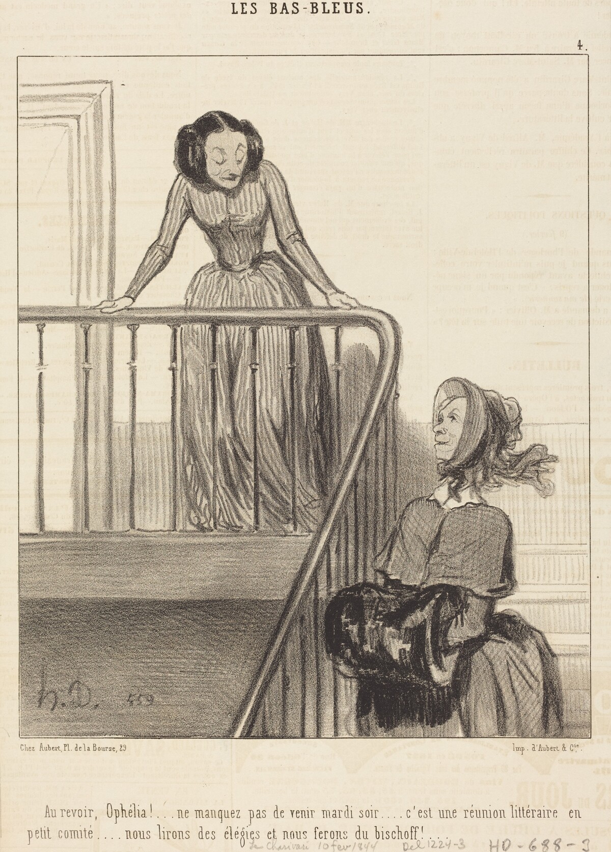 Au revoir, Ophélia!... ne manquez pas... by Honoré Daumier