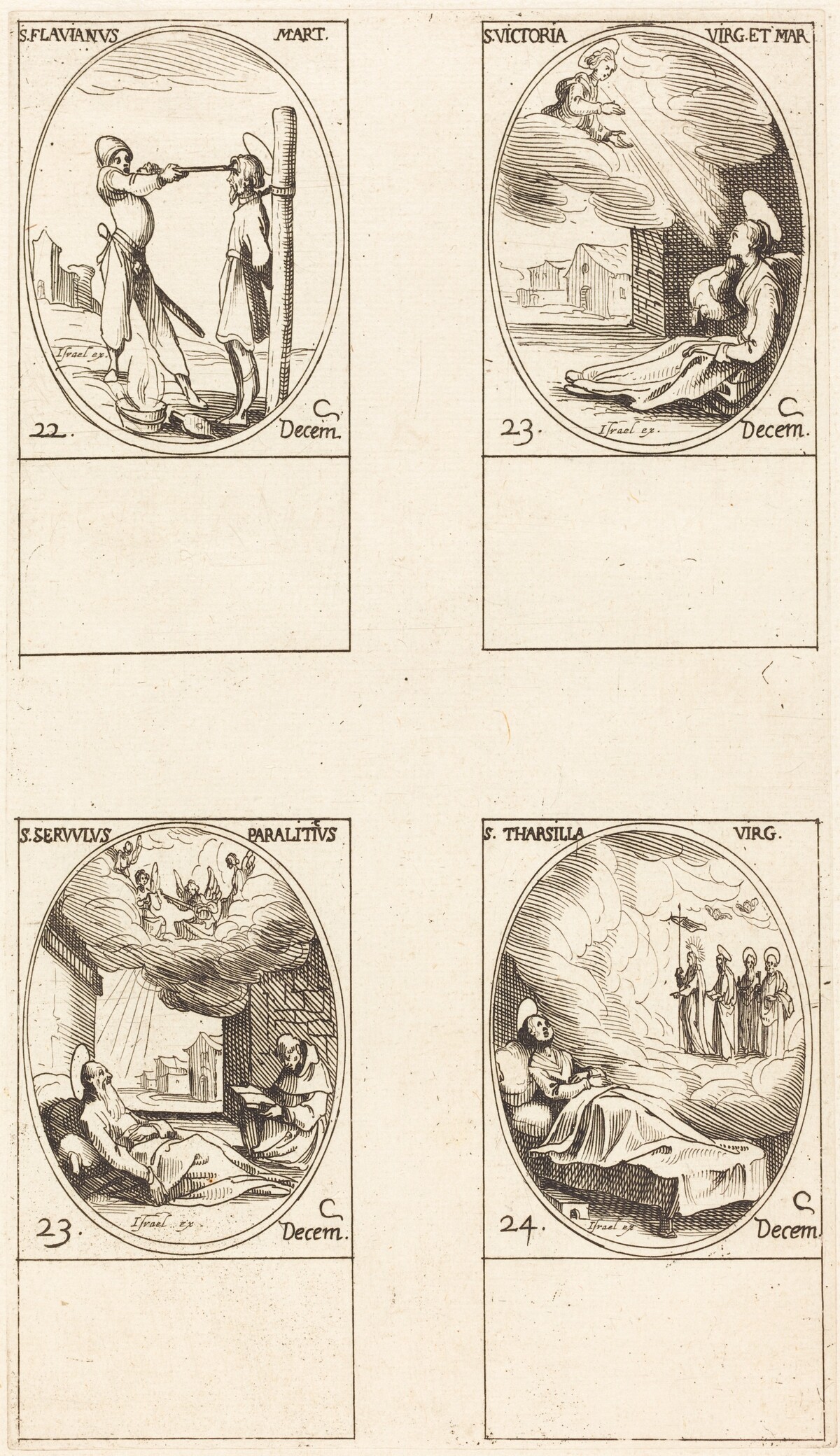 St. Flavian; St. Victoria; St. Servulus; St. Tharsilla by Jacques Callot