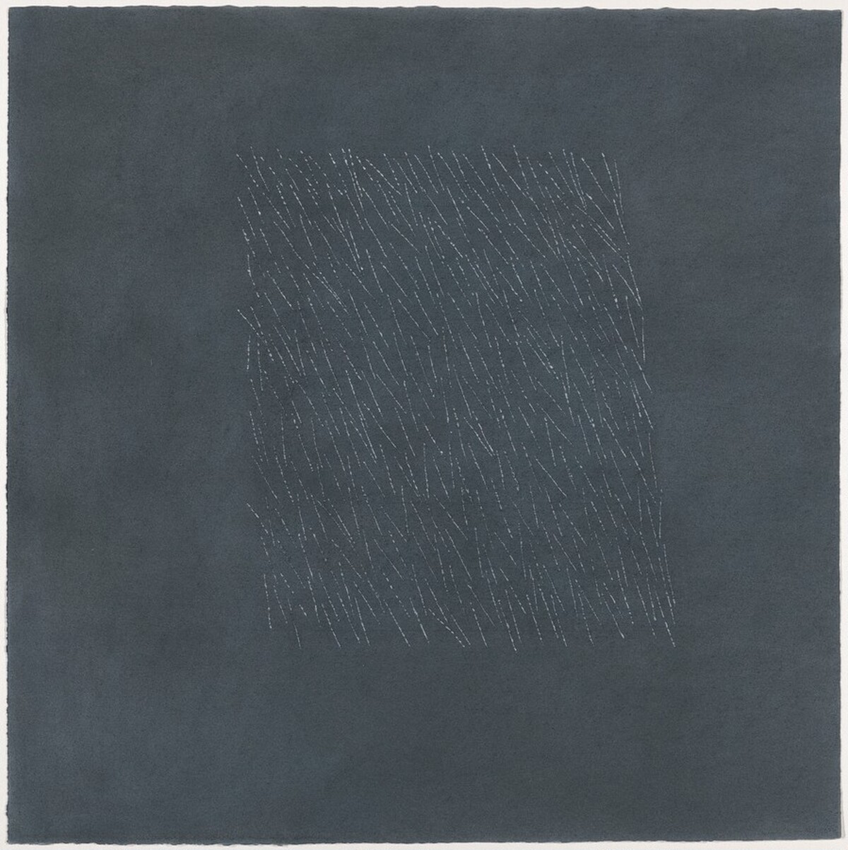Percussion Drawing 19 - lines incised after chalk and rubbed with one layer of chalk by Edda Renouf