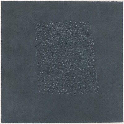 Percussion Drawing 19 - lines incised after chalk and rubbed with one layer of chalk