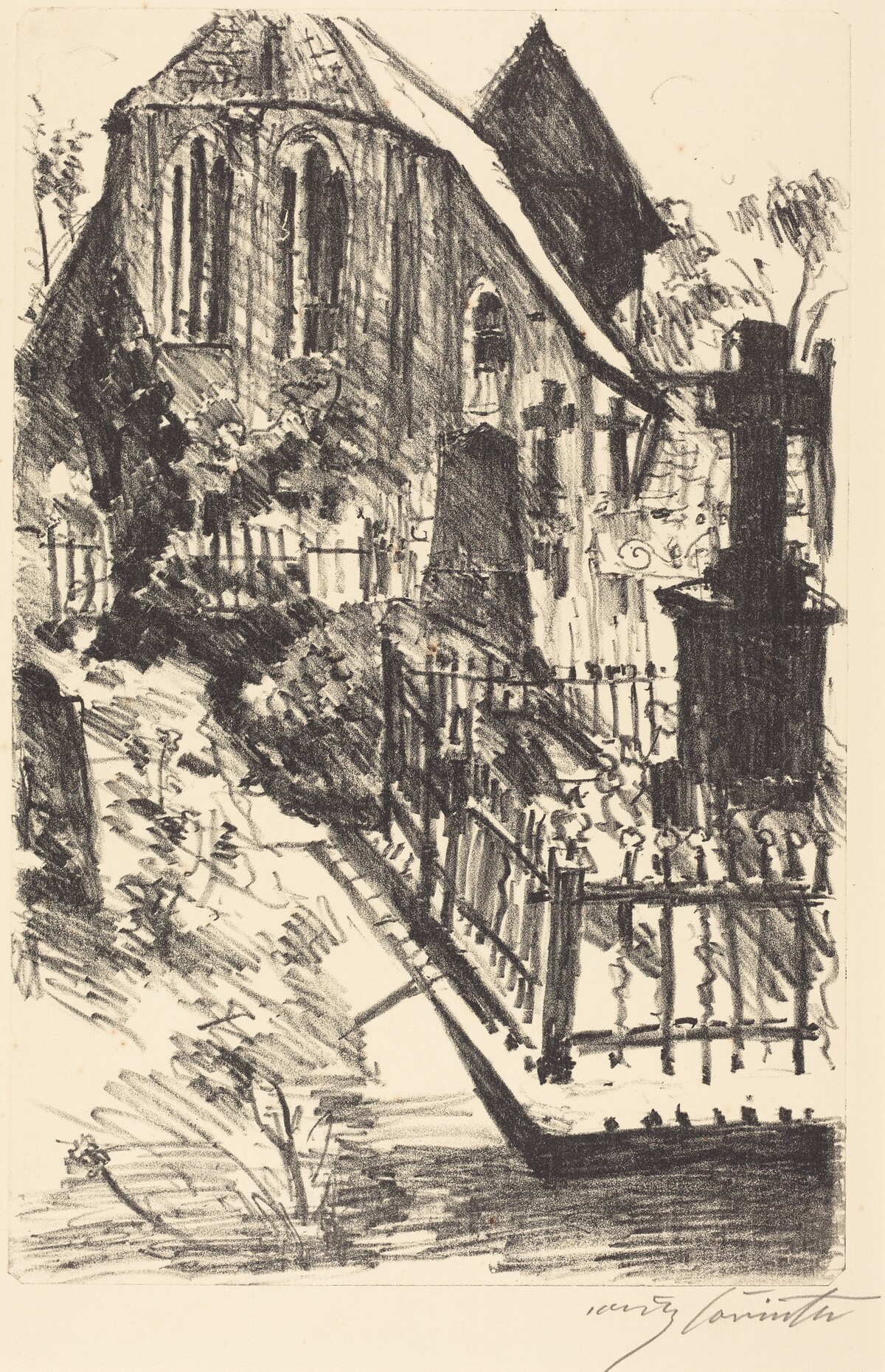 Kirchhof (Cemetery) by Lovis Corinth