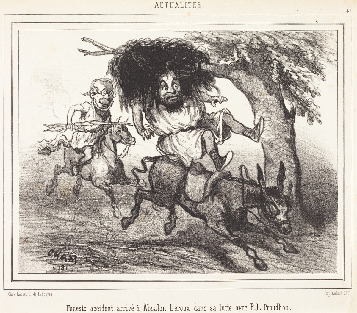 Funeste accidente arrivé à Absalon Leroux by Amédée Charles Henri Cham