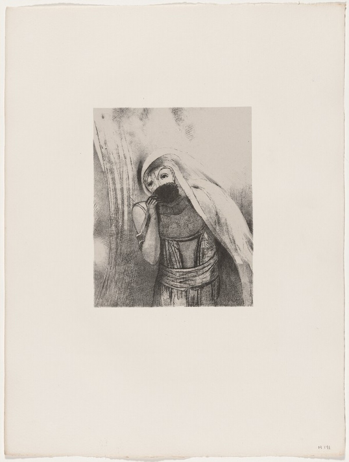 Elle Tire de Sa Poitrine une Éponge Toute Noire, La Couvre de Baisers by Odilon Redon, Georges Aubert after Redon, and Gustave Flaubert (author)