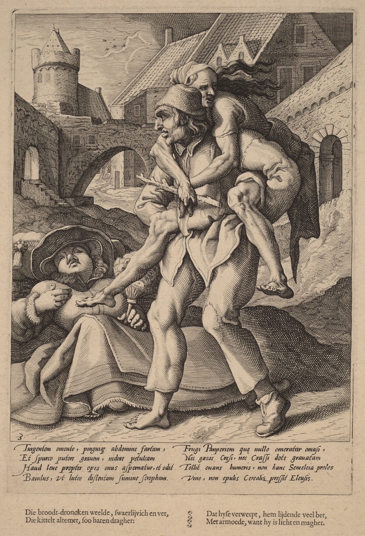 Poverty is Easier to Bear Than Luxury by Workshop of Hendrick Goltzius, after Karel van Mander I