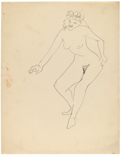 Seated Nude Leaning to Left, Torso Bent at Waist