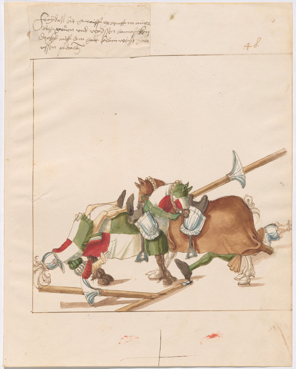 Mock Joust of War with Fixed Shields by German 16th Century
