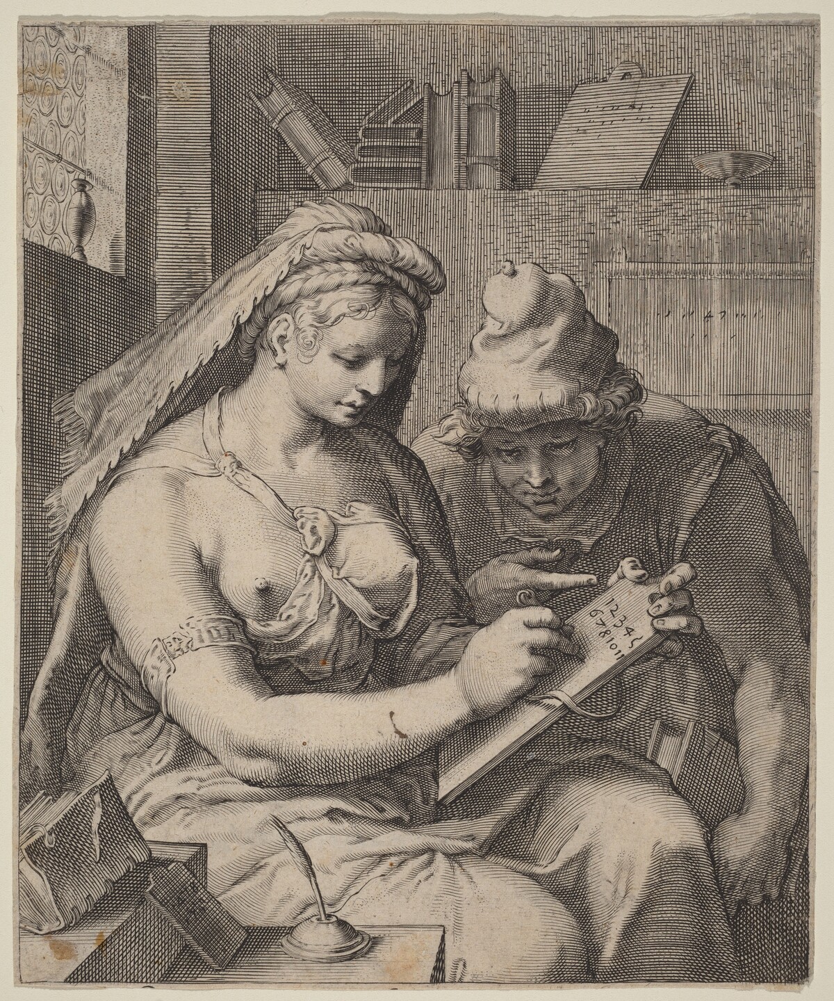 Arithmetic by Cornelis Jacobsz Drebbel, after Hendrik Goltzius
