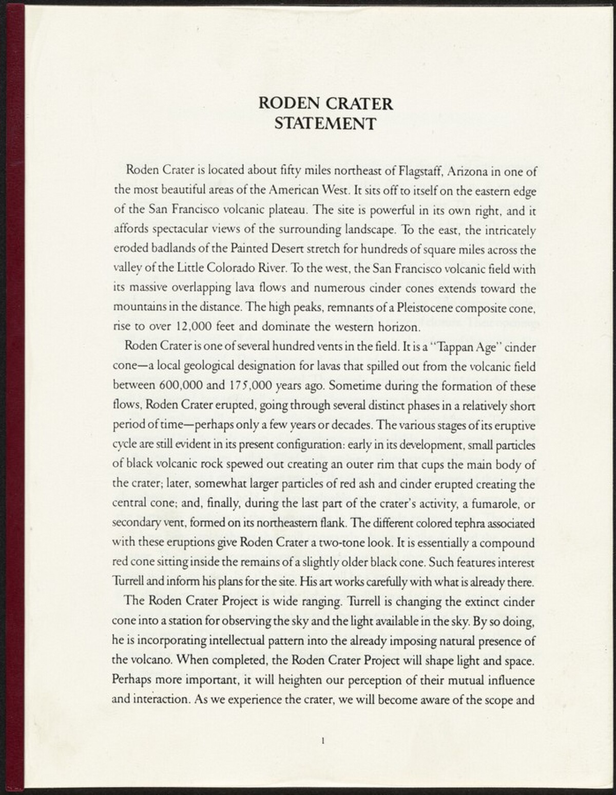 Roden Crater: Statement Book by James Turrell
