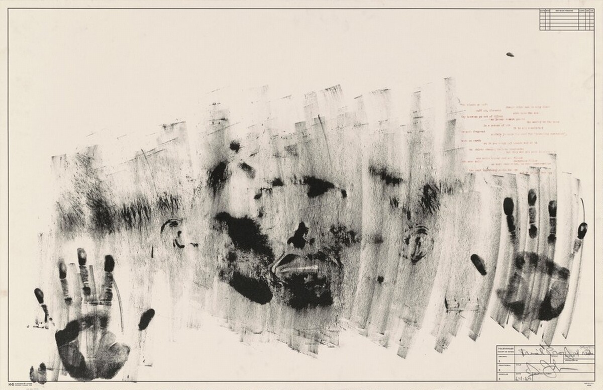 Skin with O'Hara Poem [trial proof] by Jasper Johns