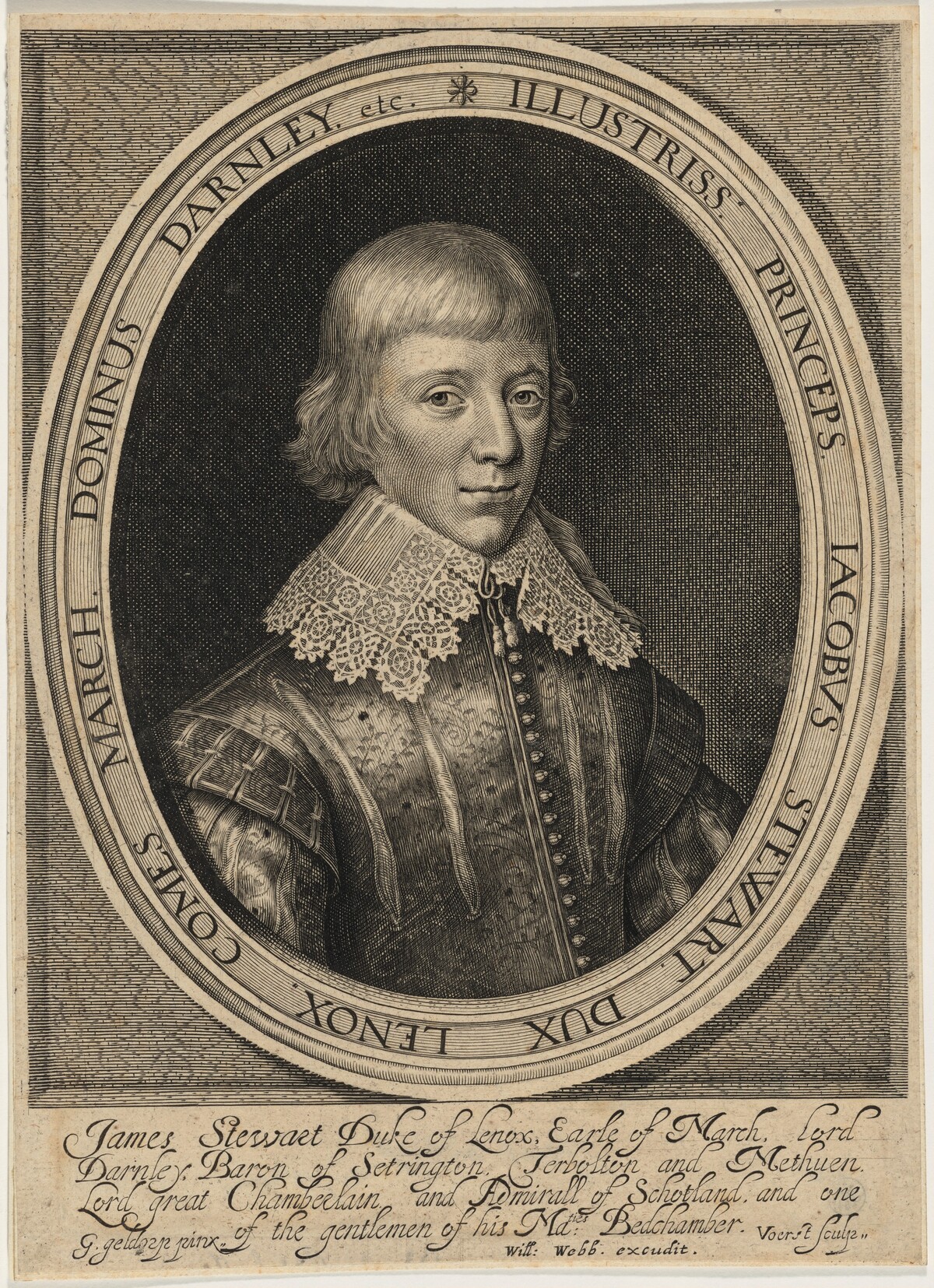 James Stuart, Duke of Richmond and Lennox by Robert van Voerst after Georg Geldorp