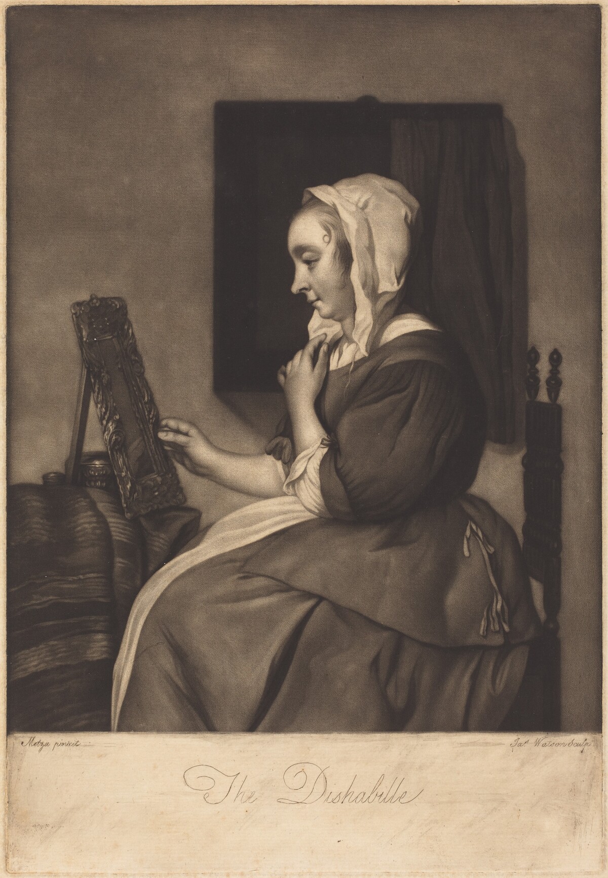 The Deshabille by James Watson after Gabriel Metsu