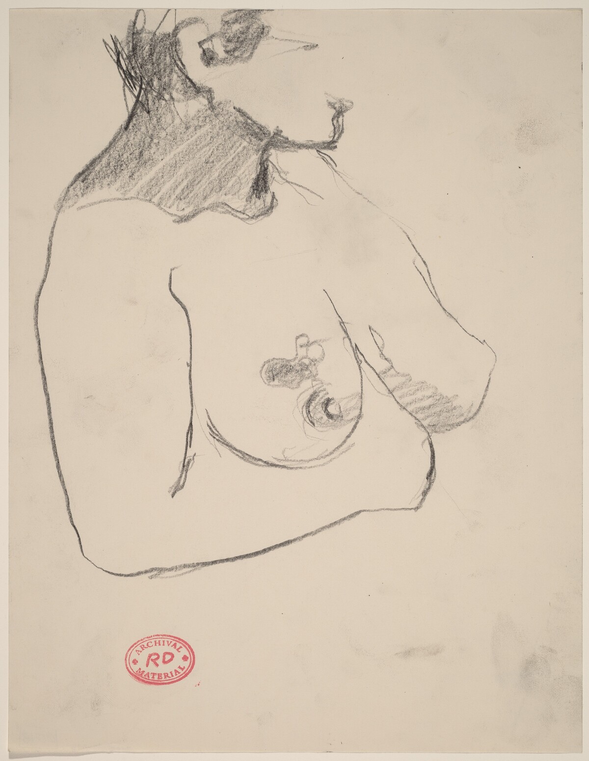 Untitled [nude with tattooed breast] by Richard Diebenkorn