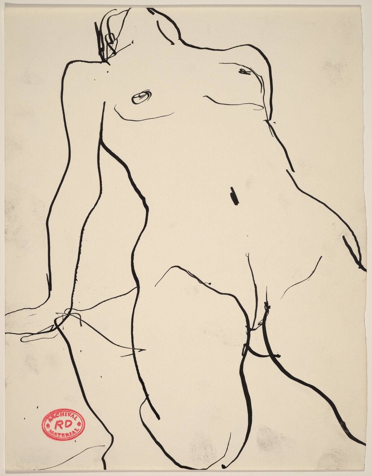 Untitled [kneeling female nude with head tossed back] by Richard Diebenkorn