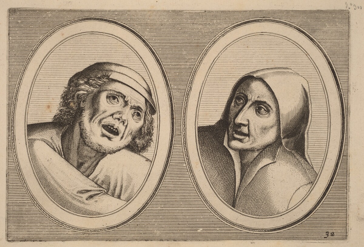 "Harme Snap-op" and "Keursje-sonder-naed" by Johannes and Lucas van Doetechum after Pieter Bruegel the Elder