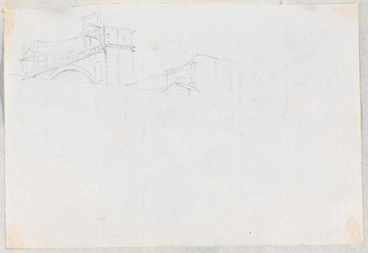 Classical Buildings above a Wall by Jacques-Louis David