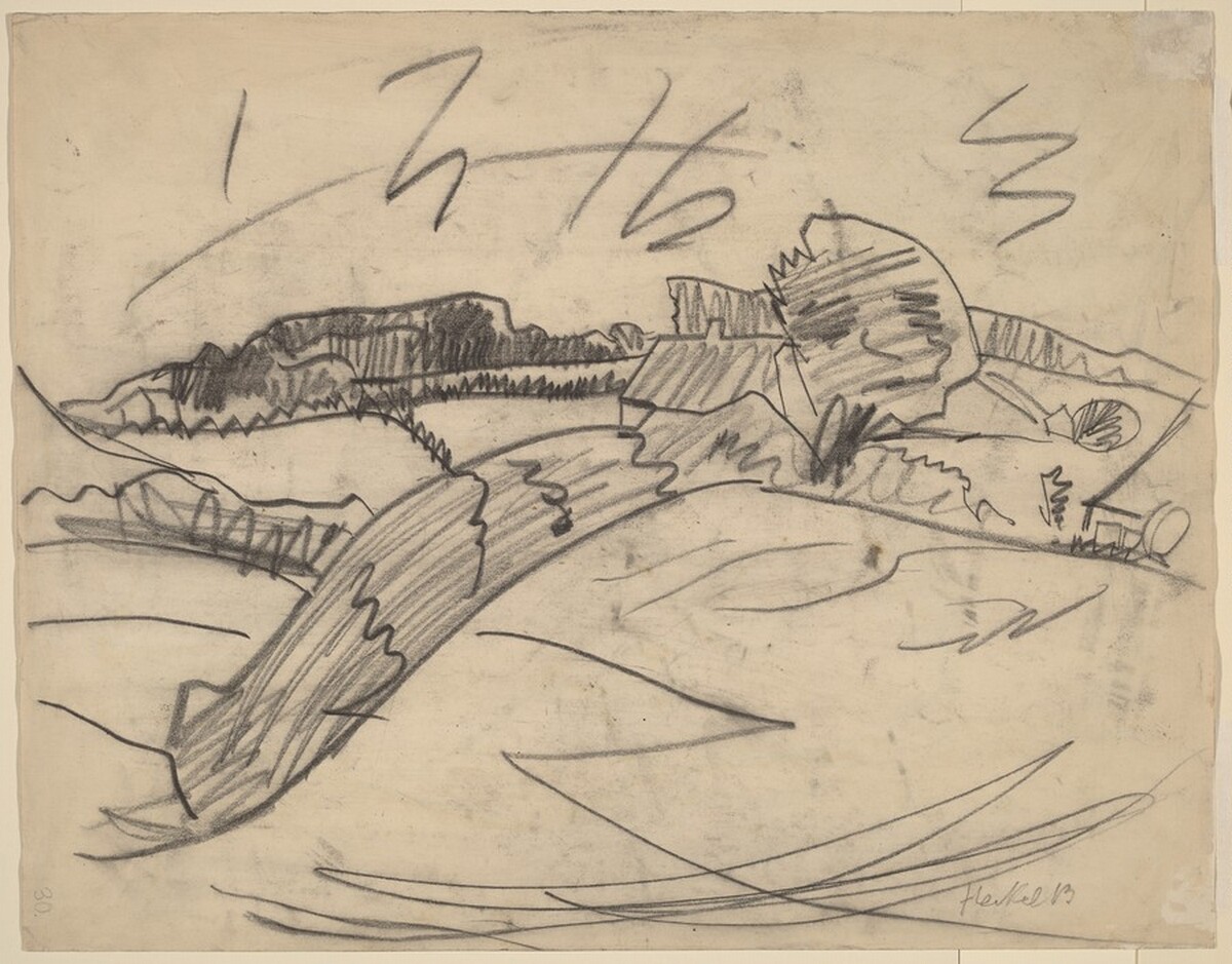 Landscape [verso] by Erich Heckel