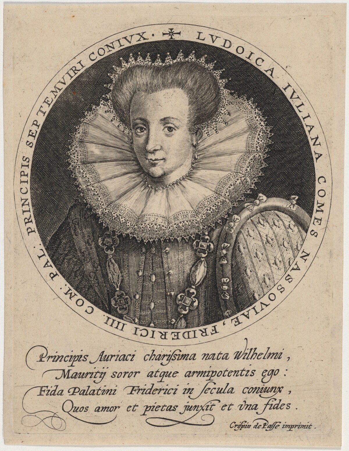 Louise Juliana of Nassau, Electress Palatine by Crispijn de Passe I