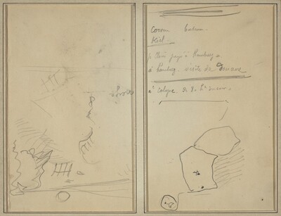 Head of a Monkey; Inventory of Bottles and Beverages [verso]