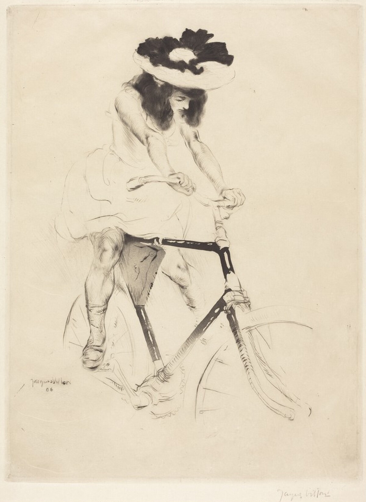 Renée on a Bicycle (Renée à bicyclette) by Jacques Villon