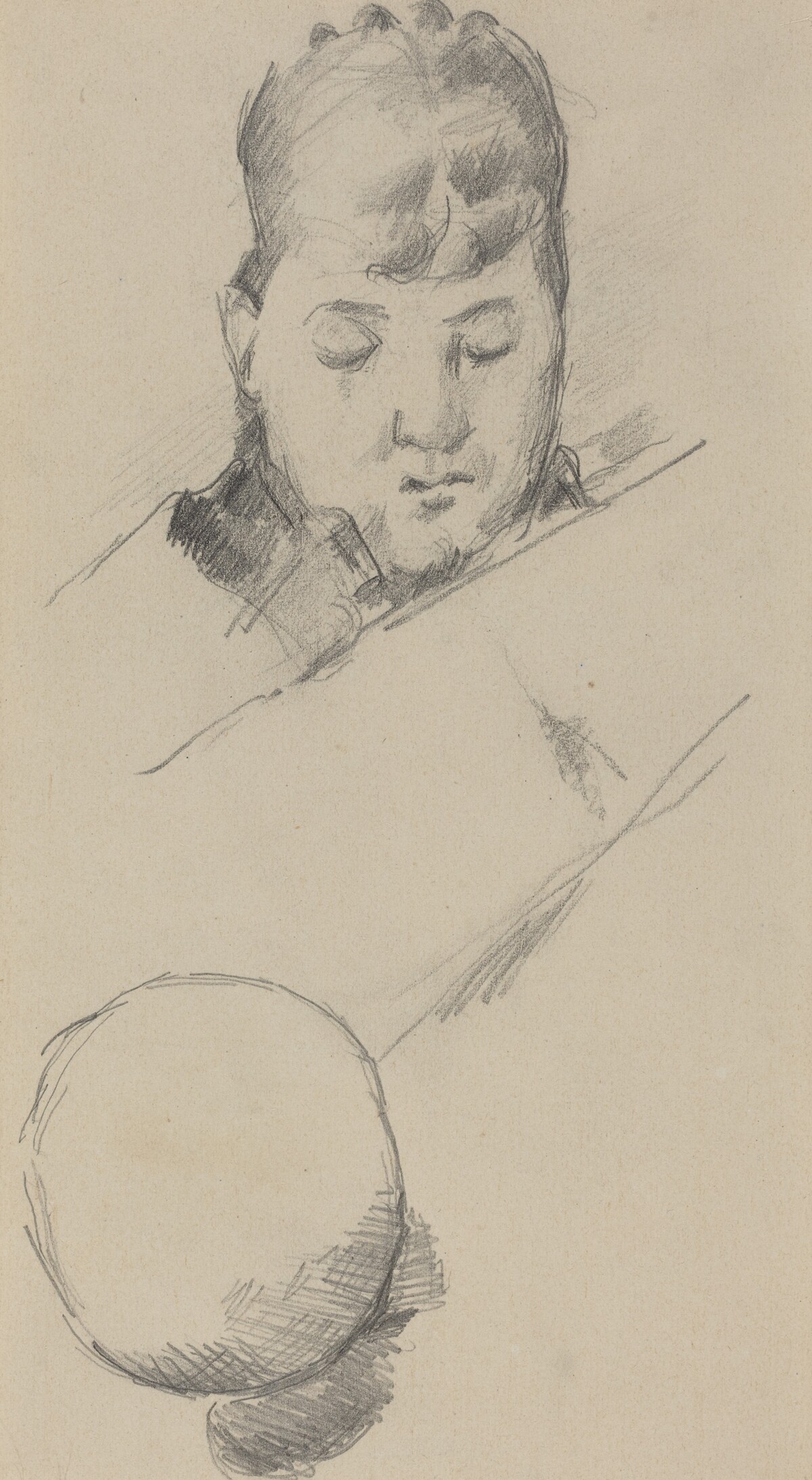 Bust of Madame Cezanne [verso] by Paul Cezanne