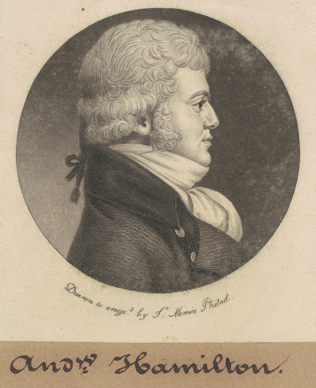 Andrew Hamilton by Charles B. J. Févret de Saint-Mémin