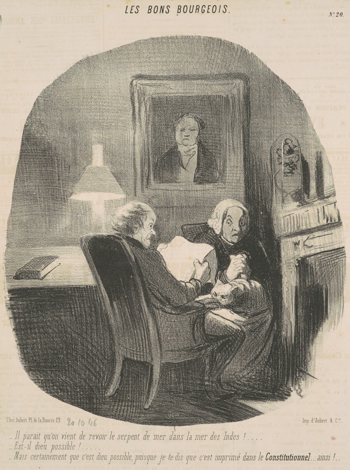 Il parait qu'on vient de revoir le serpent de mer ... by Honoré Daumier