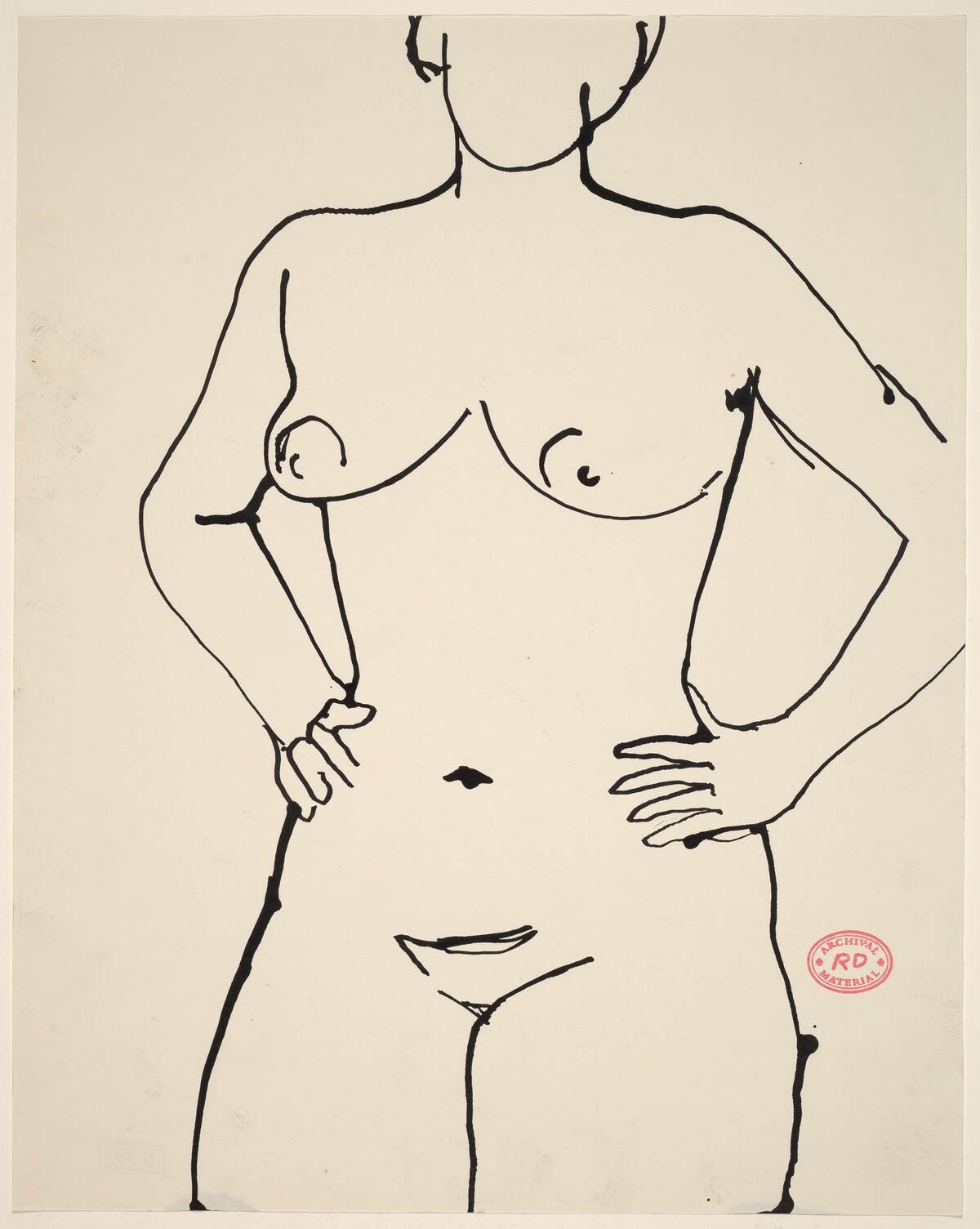 Untitled [nude with hands on her hips] by Richard Diebenkorn