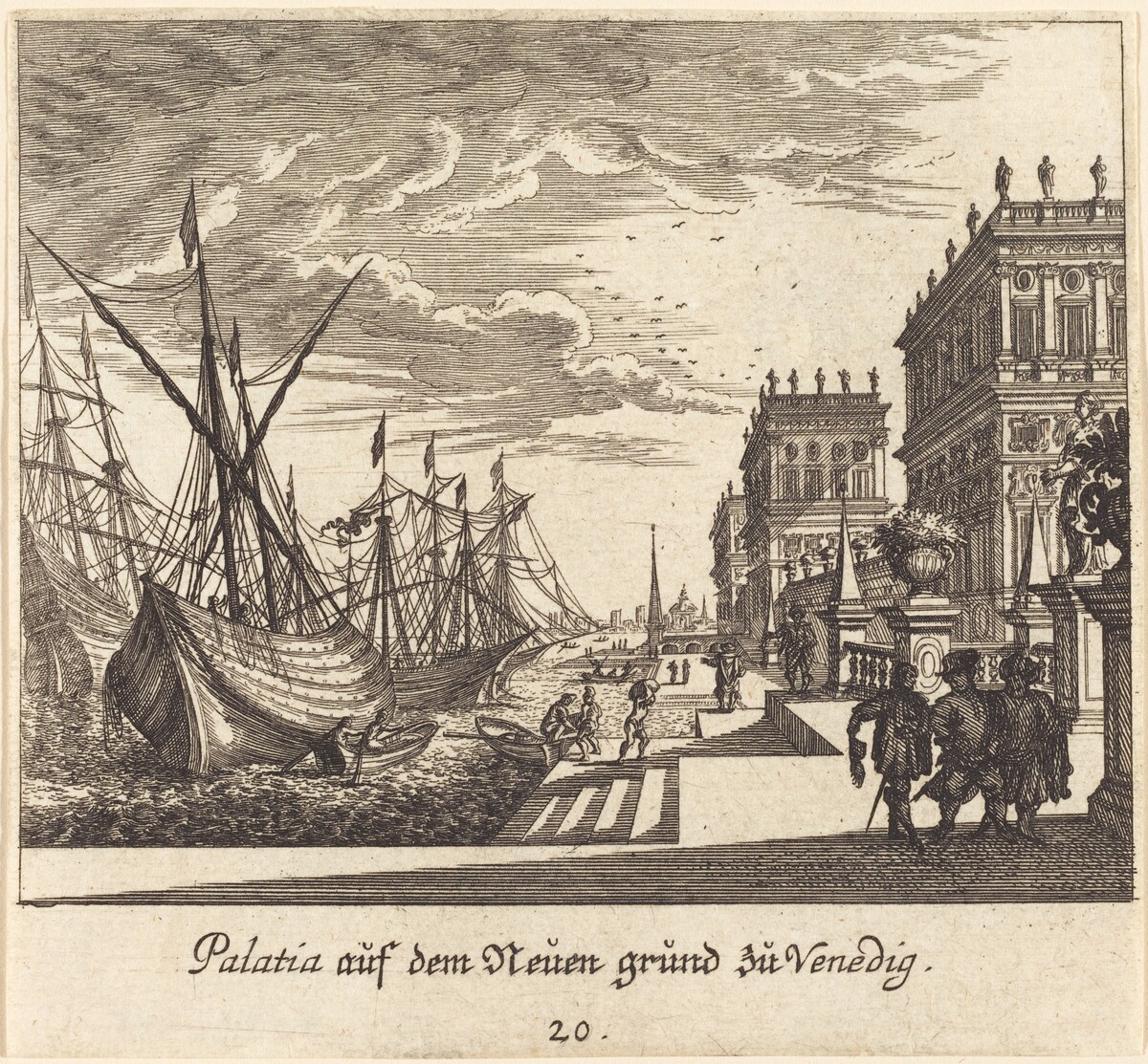 Palaces, Venice by Melchior Küsel after Johann Wilhelm Baur
