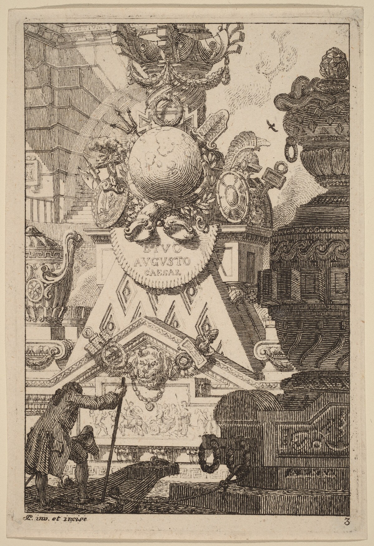 Fantasy of an Antique Trophy to Augustus by Carl Schütz
