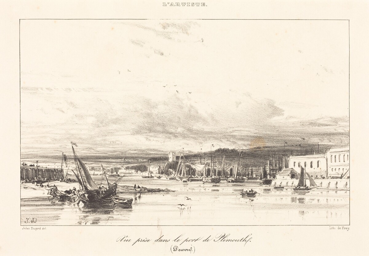 View in Plymouth Port (Vue prise dans le port de Plymouth) by Jules Dupré
