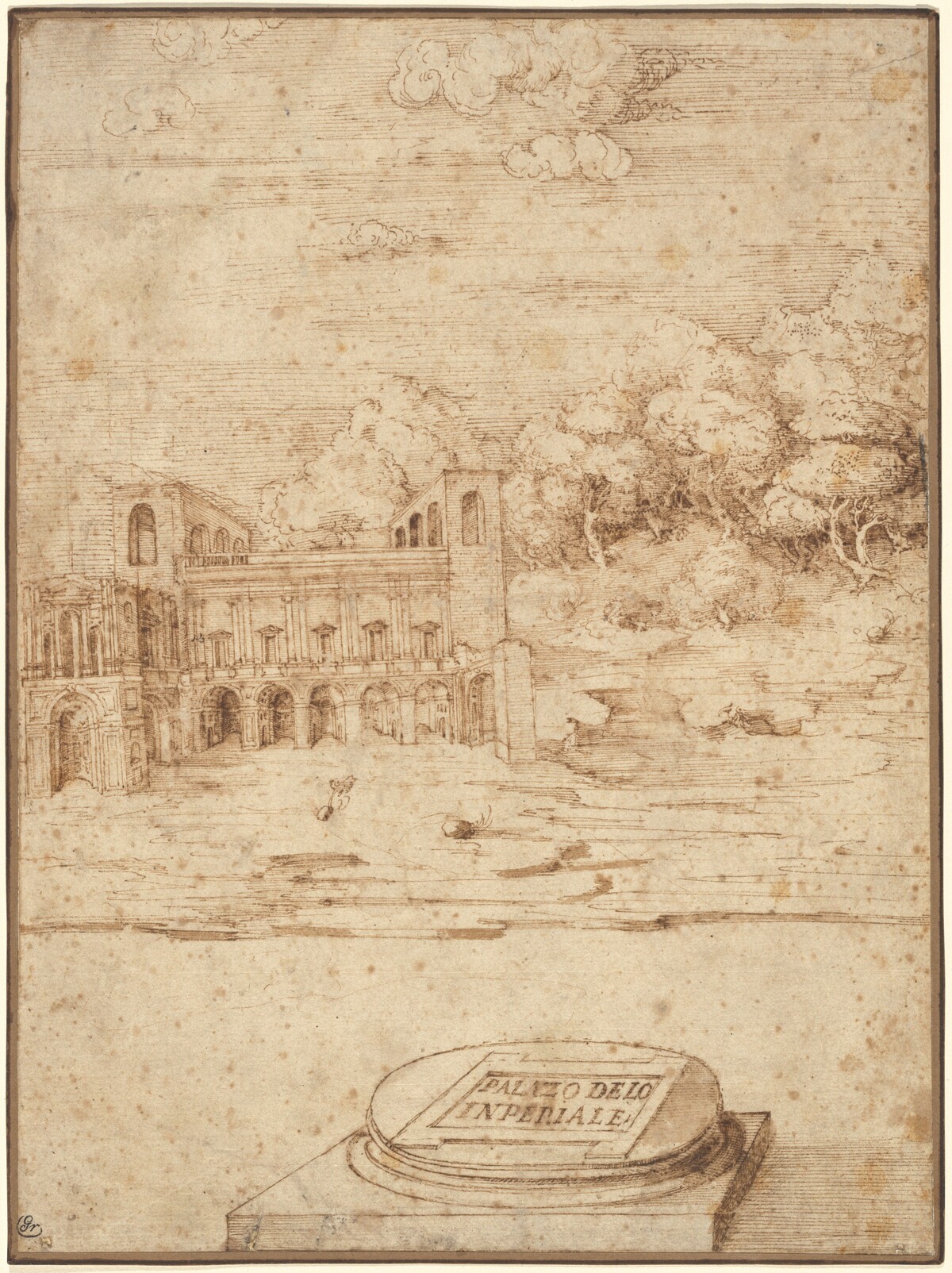 The Villa Imperiale by Venetian 16th Century, Probably Titian