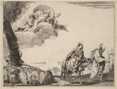 The Flight with the Holy Family at the Right