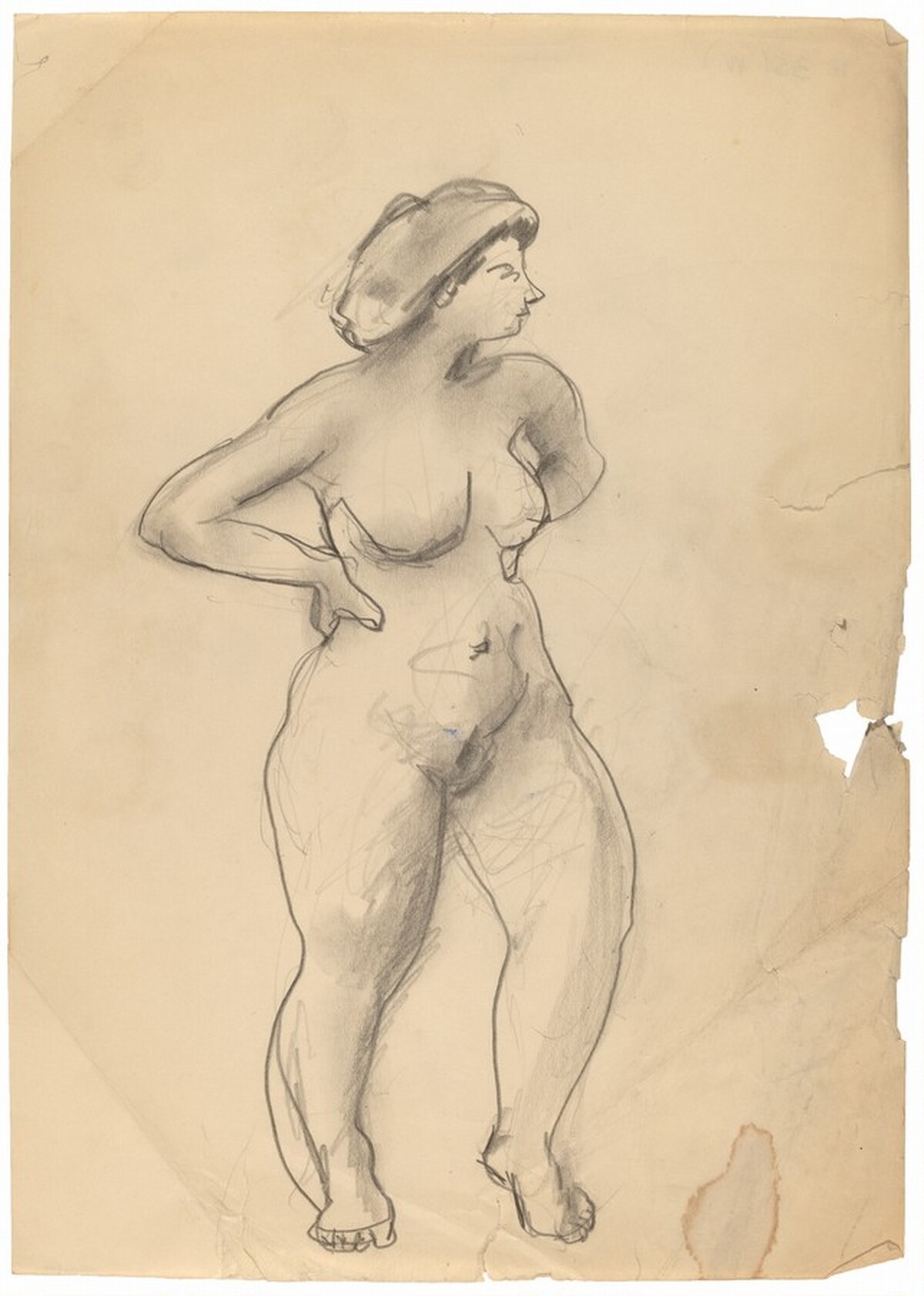 Standing Female Nude Facing Right by Mark Rothko