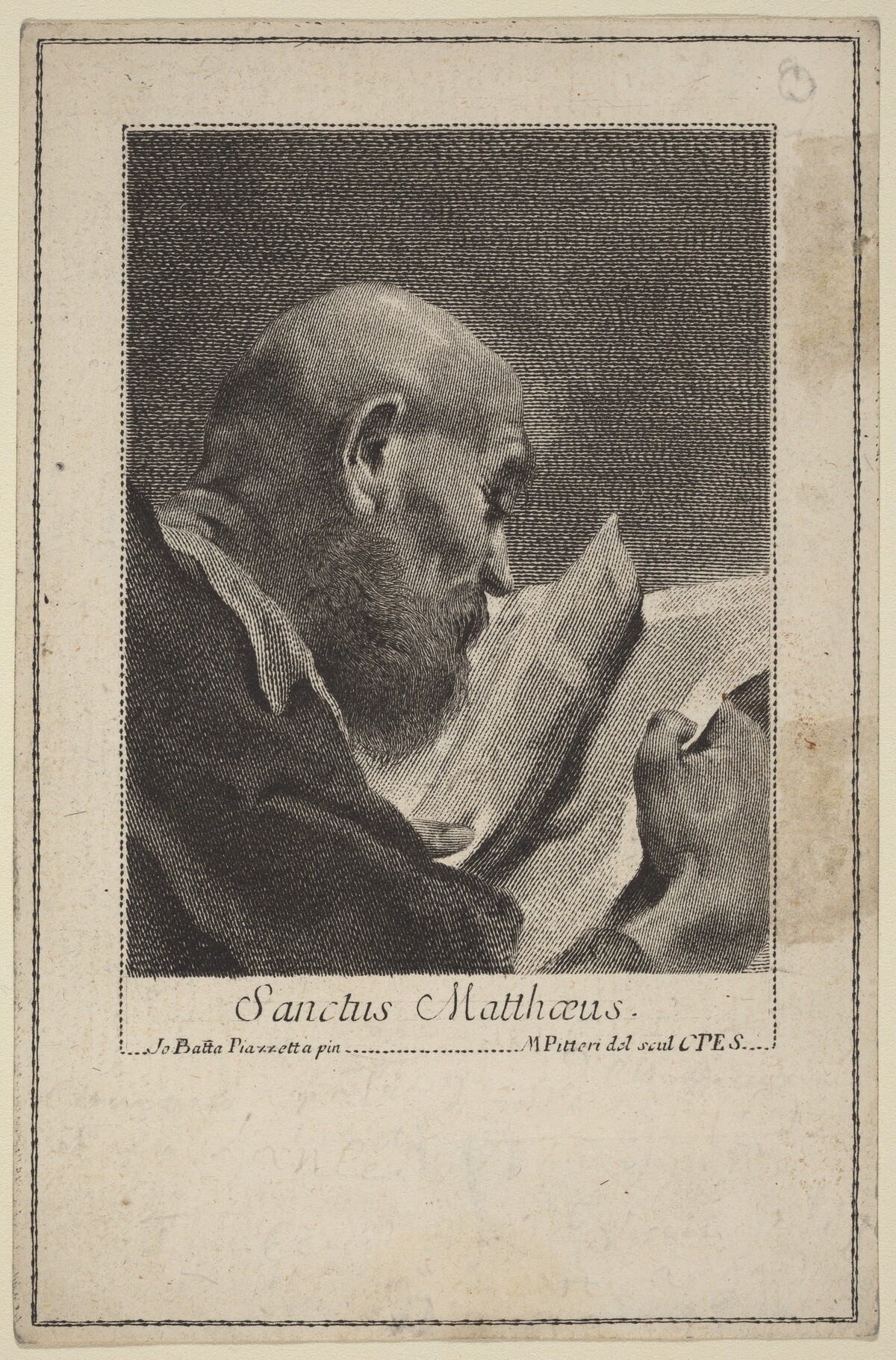 Sanctus Matteaus by Marco Alvise Pitteri after Giovanni Battista Piazzetta