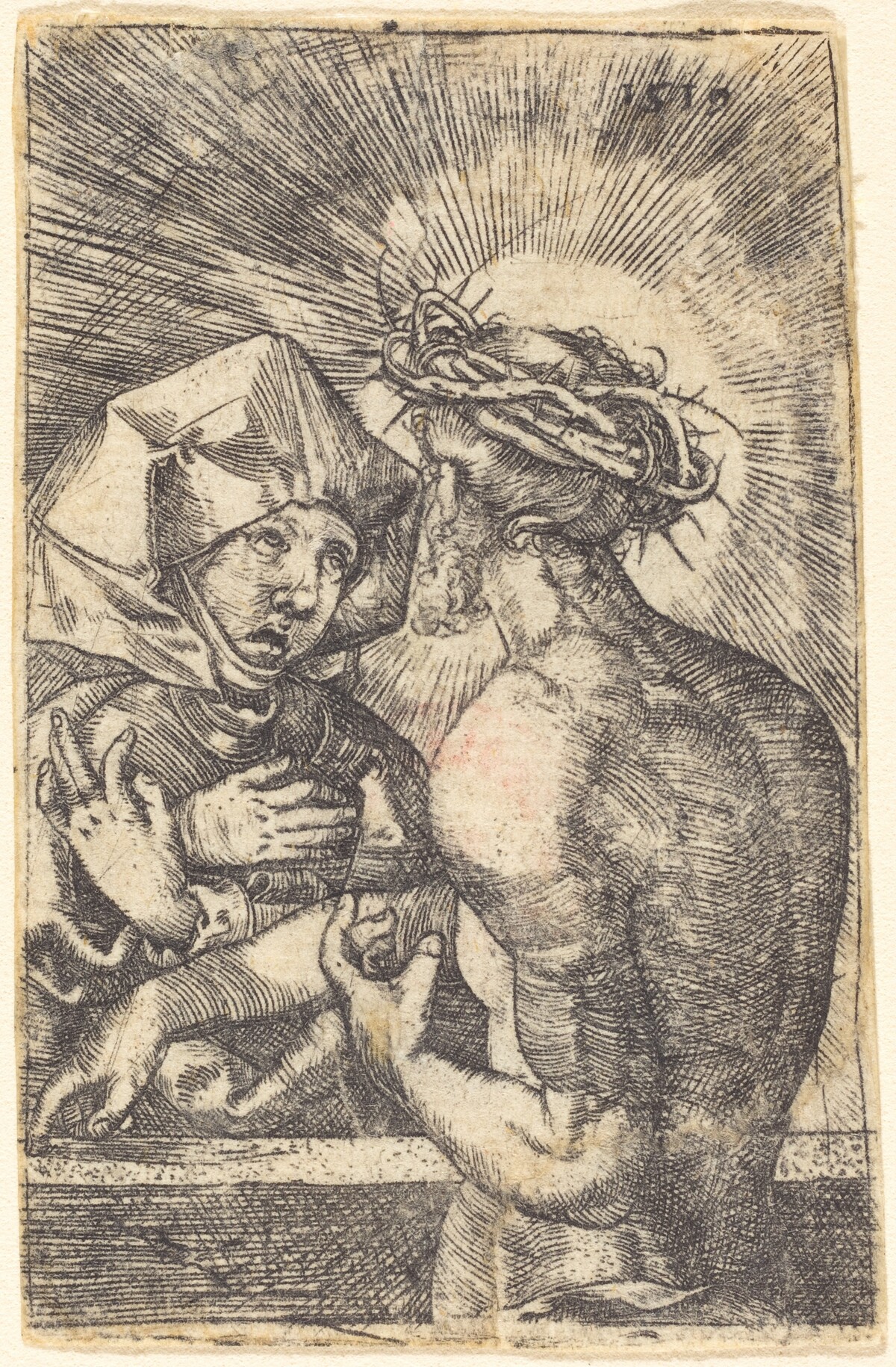 Christ Crowned with Thorns Speaking with His Mother by Sebald Beham