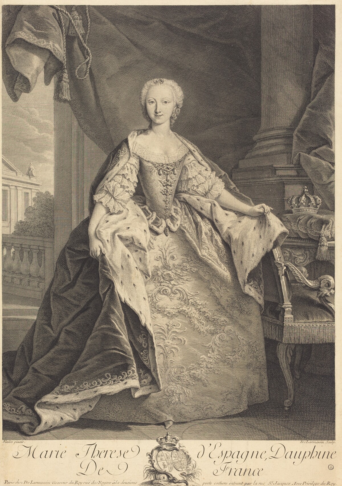 Marie Therese of Spain, Dauphine of France by Nicolas de Larmessin IV after Jean-Baptiste Van Loo