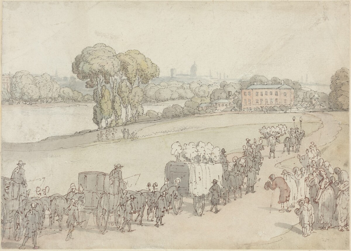 A Funeral Procession by Thomas Rowlandson
