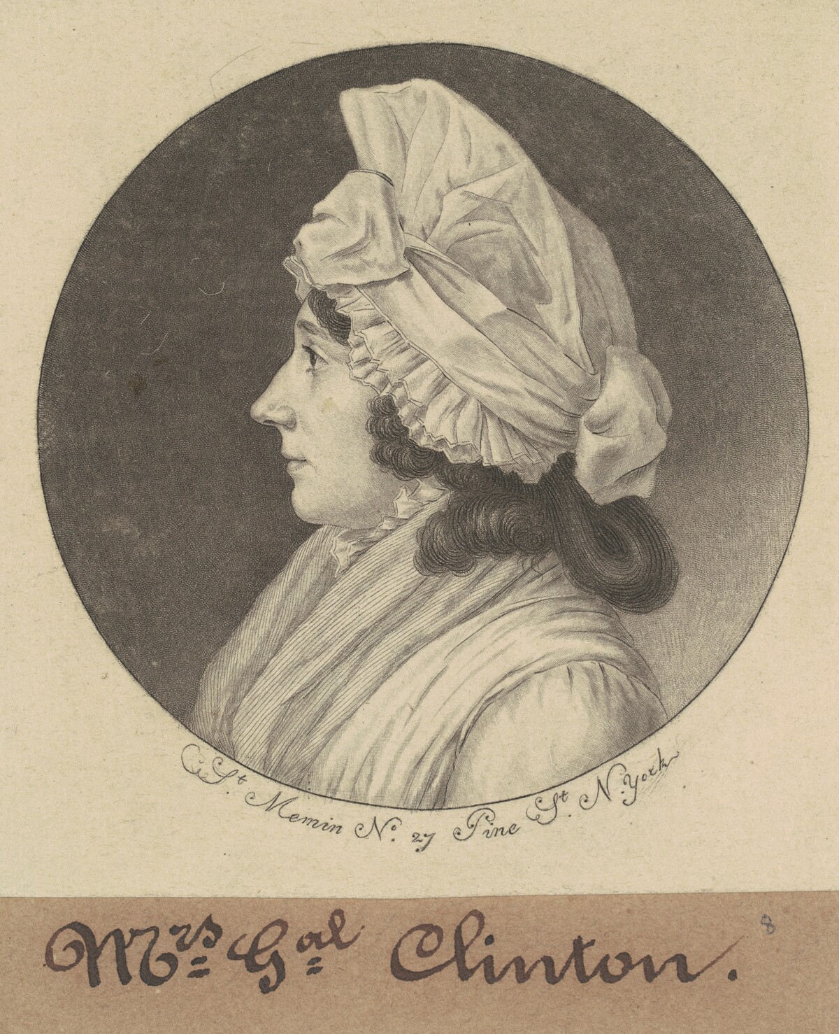 Mary Little Gray Clinton by Charles B. J. Févret de Saint-Mémin