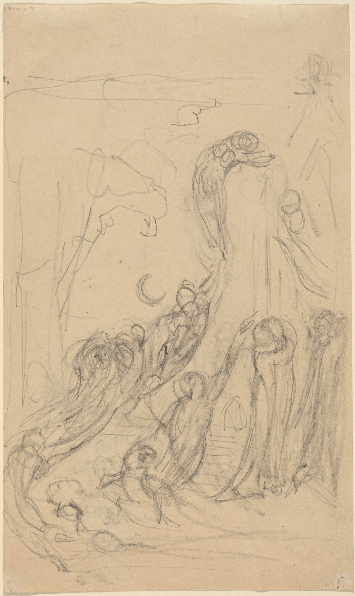A Resurrection Scene (The Gambols of Ghosts) [recto] by William Blake