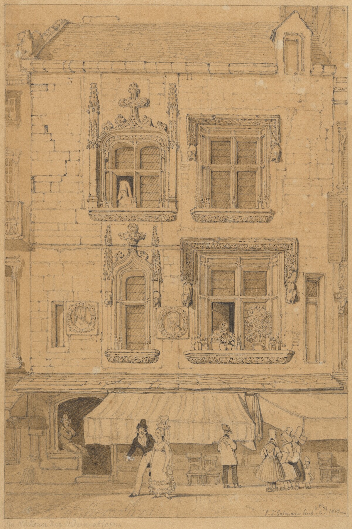 An Old House in the Rue Saint Jean at Caen, Normandy by John Sell Cotman