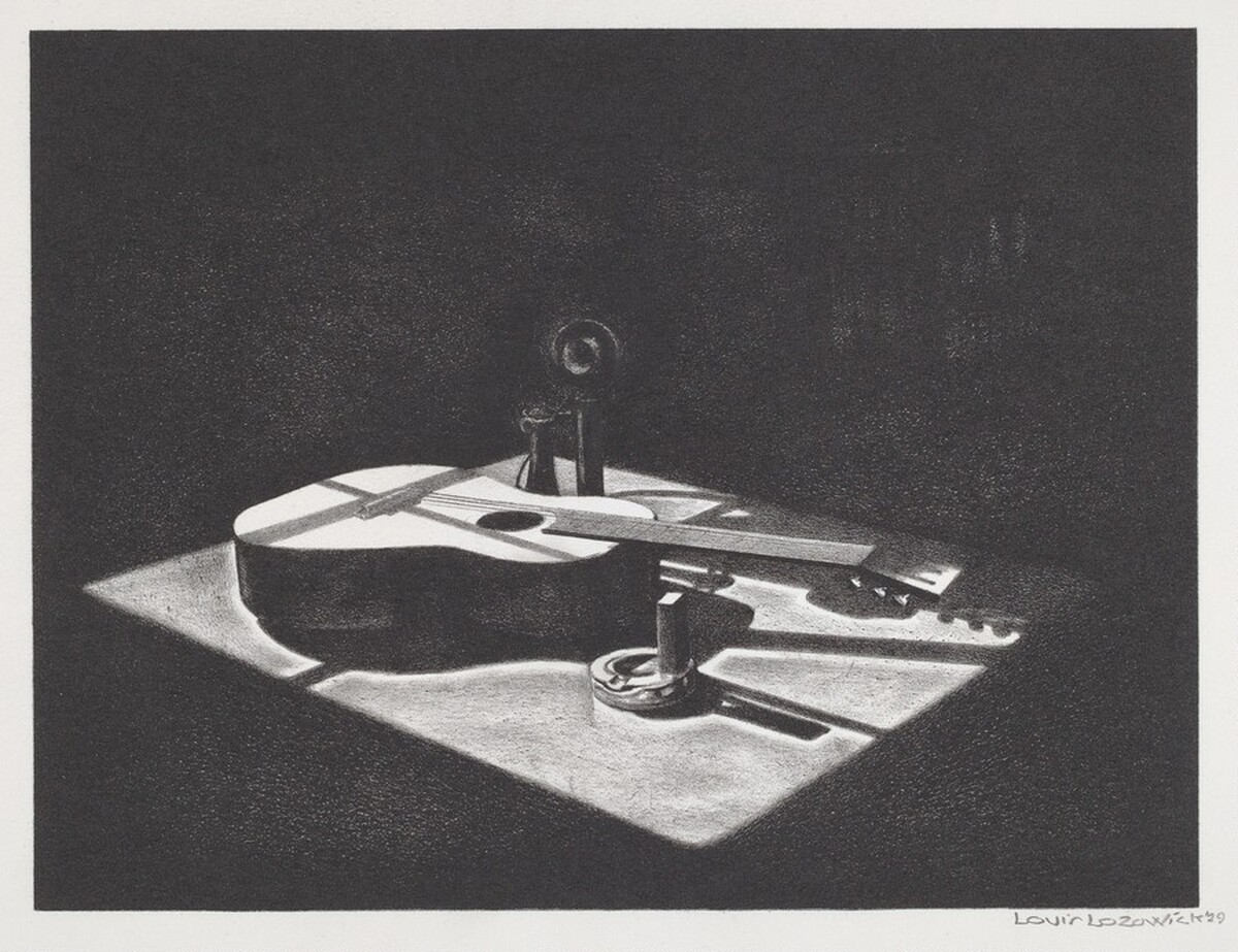 Still Life # 1 (Still Life with Guitar) by Louis Lozowick