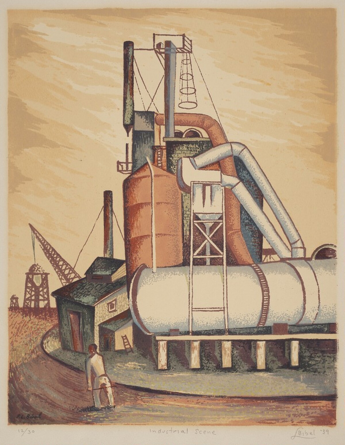 Industrial Scene by Leon Bibel