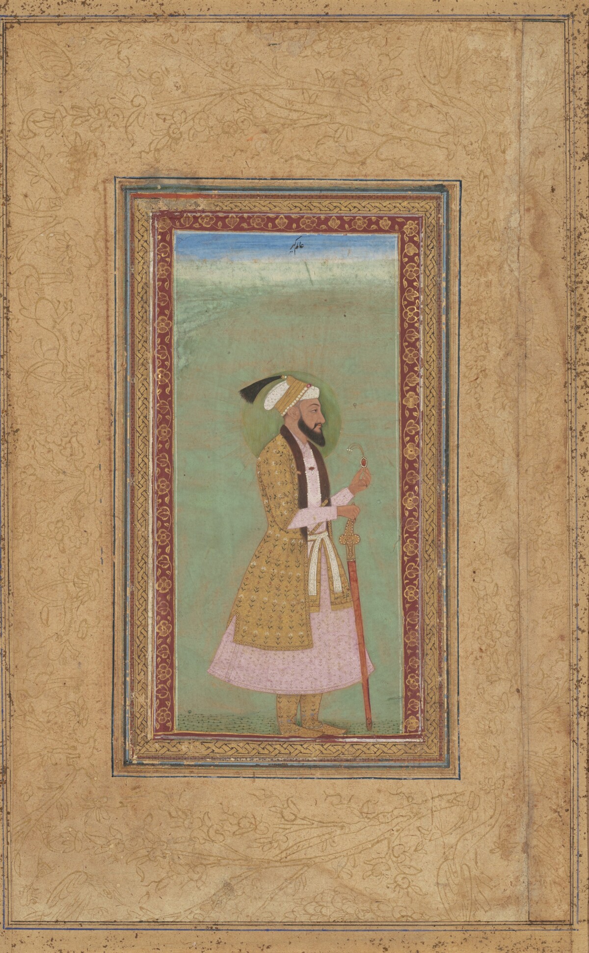 Portrait of a Prince with a Ruby by Indian 18th Century
