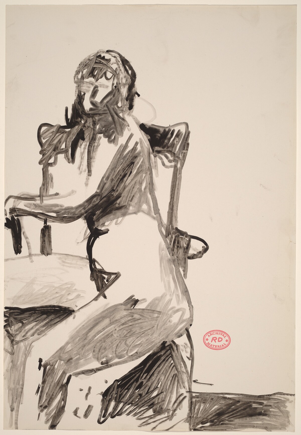 Untitled [seated female nude turned sideways in armchair] by Richard Diebenkorn